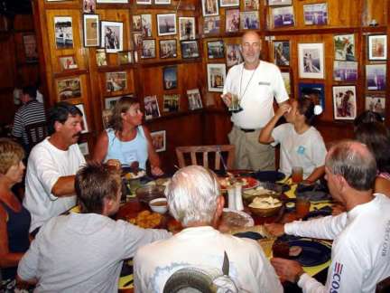 Don Dan Toasts His Guests <BR>Rio Colorado Lodge, Costa Rica